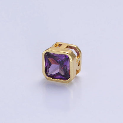 Mini Square Bead Spacer CZ Micro Pave Geometric Spacer Bead Connector Charm B-351 B-368 B-371 B-424 B-426 B-430 B-433