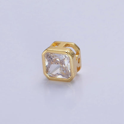 Mini Square Bead Spacer CZ Micro Pave Geometric Spacer Bead Connector Charm B-351 B-368 B-371 B-424 B-426 B-430 B-433