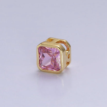 Mini Square Bead Spacer CZ Micro Pave Geometric Spacer Bead Connector Charm B-351 B-368 B-371 B-424 B-426 B-430 B-433