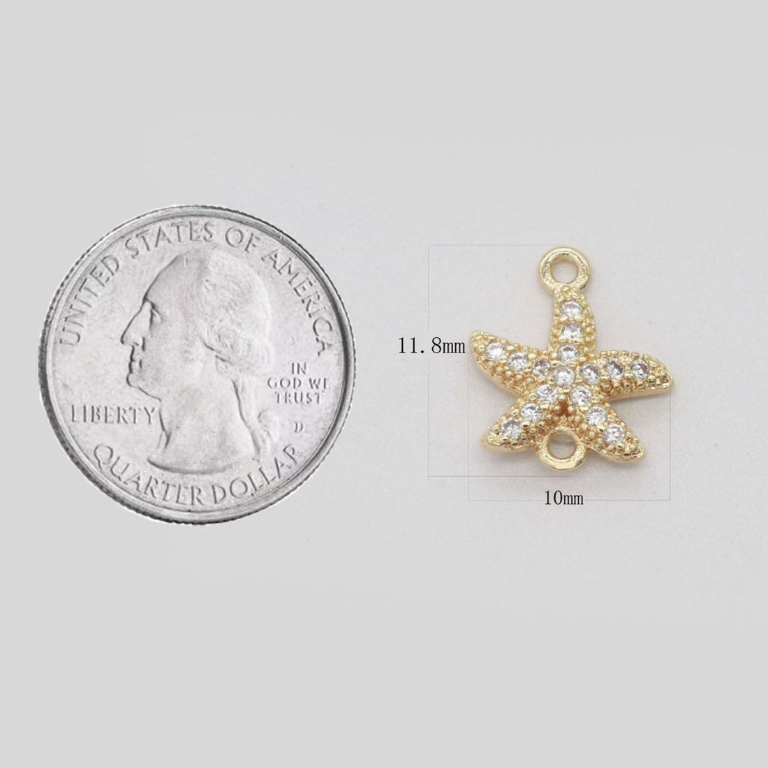 Mini Star Fish Charm Connector for Bracelet Earring Necklace Link Connector F-834