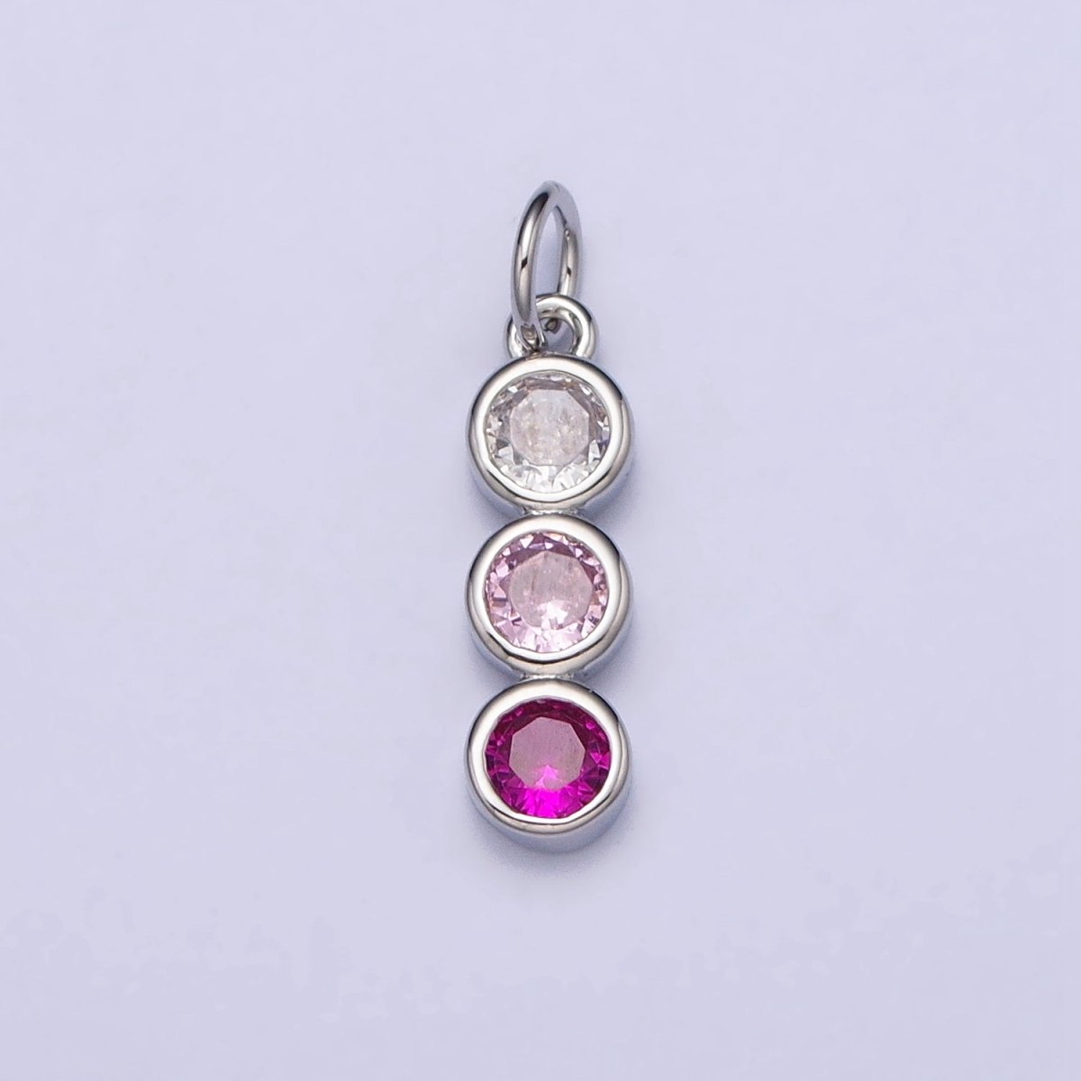 Mini Three Little Stone Charm Cubic Zirconia for Add on Charm AC662 AC663