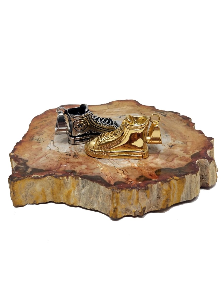 Miniature Converse Pendant Gold / Silver, All star shoes, Small Miniature Converse Chuck Taylor Pendant Charm for Jewelry Making J-614