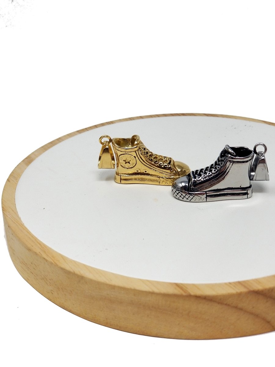 Miniature Converse Pendant Gold / Silver, All star shoes, Small Miniature Converse Chuck Taylor Pendant Charm for Jewelry Making J-614