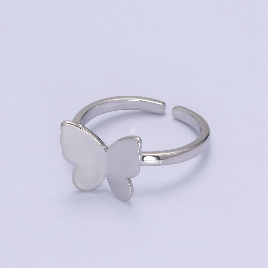Minimalist 24K Gold Filled Mariposa Butterfly Open Adjustable Ring in Gold &amp; Silver U-446