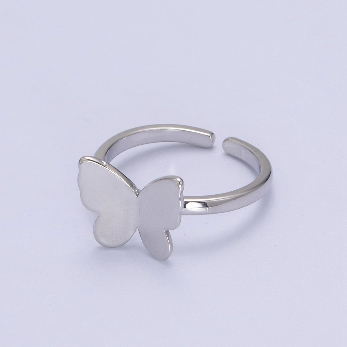 Minimalist 24K Gold Filled Mariposa Butterfly Open Adjustable Ring in Gold &amp; Silver U-446