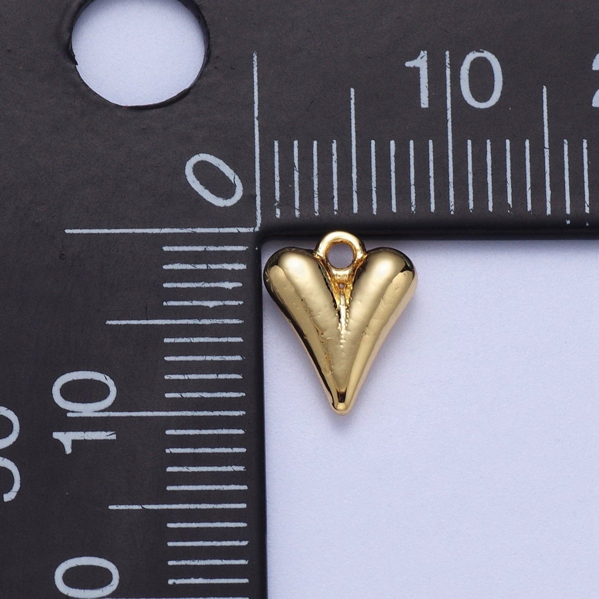 Minimalist 9.7mm Puffed Heart Love Add-On Charm In Gold &amp; Silver | AC034