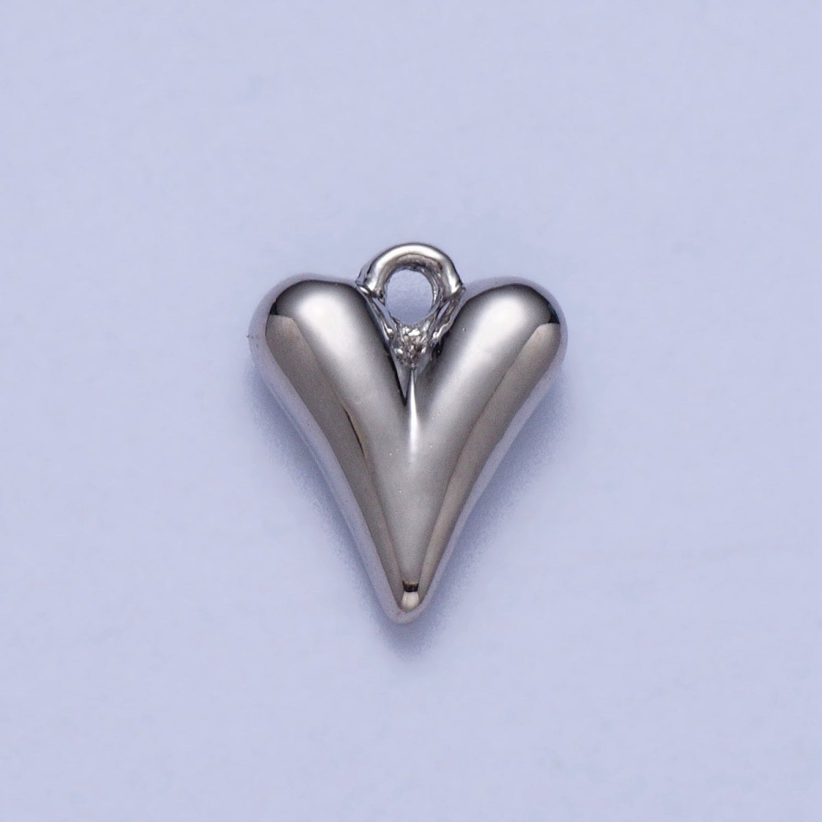 Minimalist 9.7mm Puffed Heart Love Add-On Charm In Gold &amp; Silver | AC034