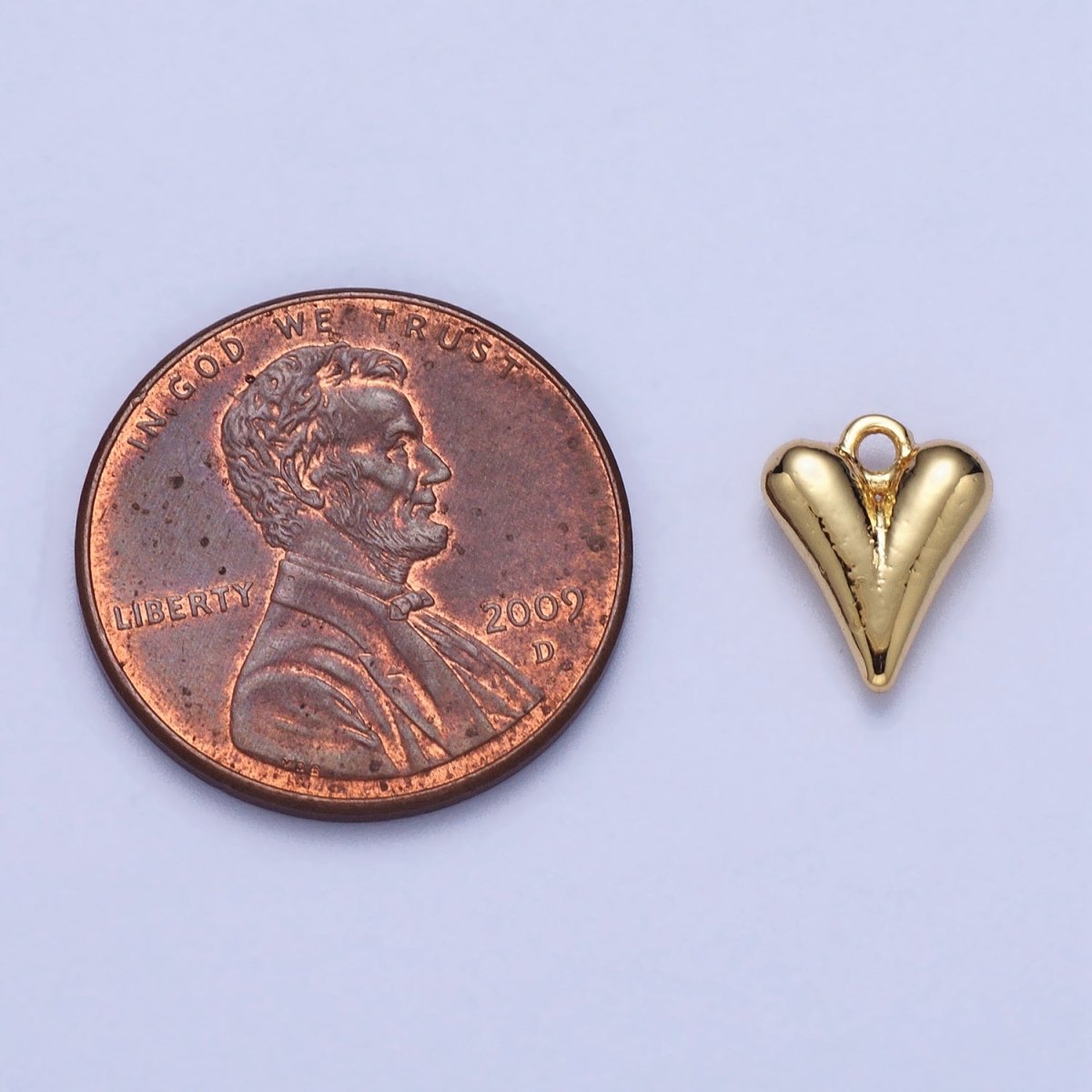 Minimalist 9.7mm Puffed Heart Love Add-On Charm In Gold &amp; Silver | AC034
