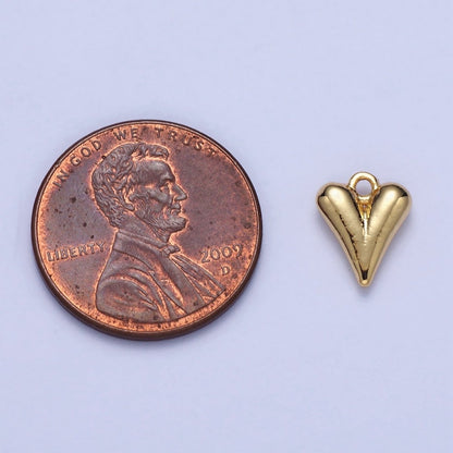 Minimalist 9.7mm Puffed Heart Love Add-On Charm In Gold &amp; Silver | AC034