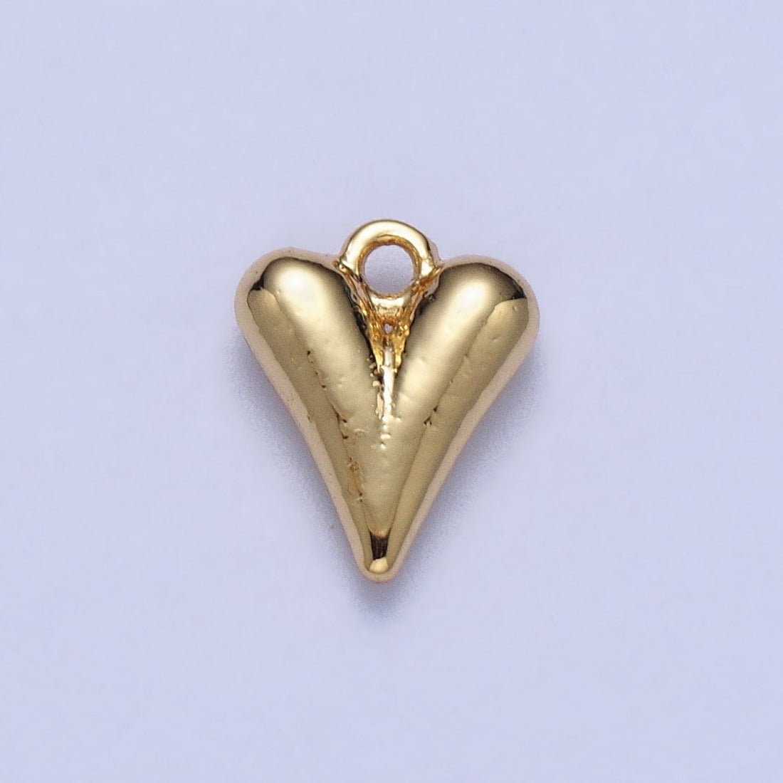 Minimalist 9.7mm Puffed Heart Love Add-On Charm In Gold &amp; Silver | AC034