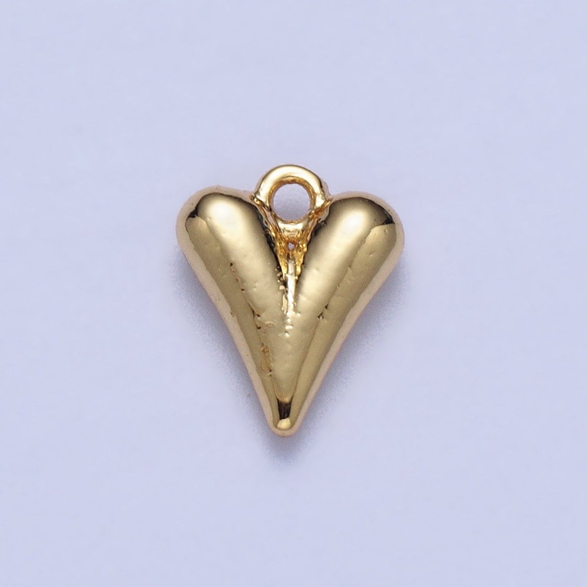 Minimalist 9.7mm Puffed Heart Love Add-On Charm In Gold &amp; Silver | AC034
