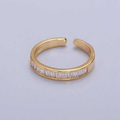 Minimalist Baguette Ring Classic Pave Ring O-2176