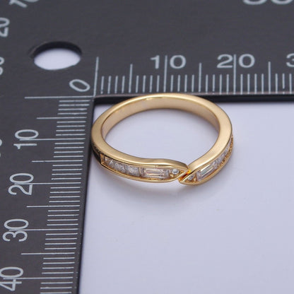 Minimalist Baguette Ring Open Adjustable Ring O-2193