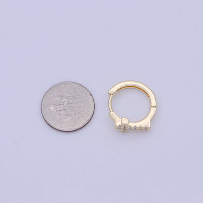 Minimalist Cross Gold Hoop Earring Religious Jewelry Wholesale Earring T-339