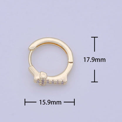 Minimalist Cross Gold Hoop Earring Religious Jewelry Wholesale Earring T-339