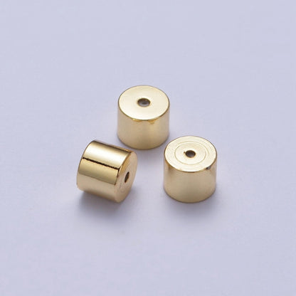 Minimalist Cylinder Earrings Backings Jewelry Supply (12 Pieces) Set in Gold &amp; Silver | K-074 K-076