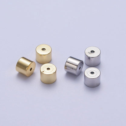 Minimalist Cylinder Earrings Backings Jewelry Supply (12 Pieces) Set in Gold &amp; Silver | K-074 K-076