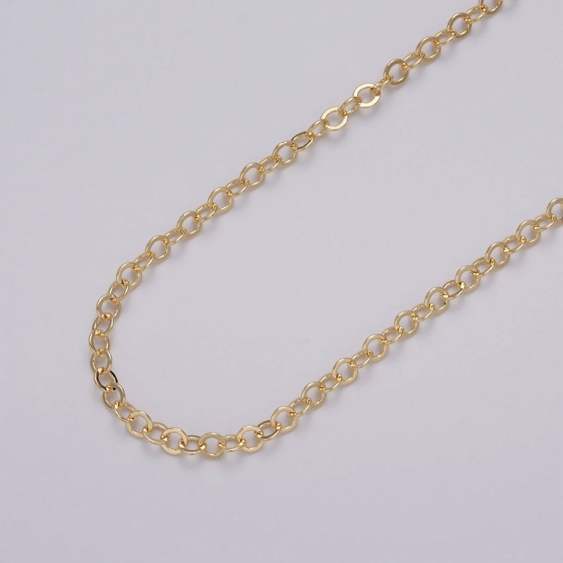 Minimalist Dainty 24K Gold Filled 3mm Round Rolo Unfinished Chain by Yard in Gold &amp; Silver | ROLL-1046, ROLL-1087 Clearance Pricing