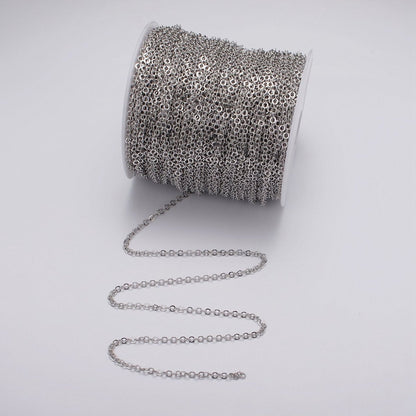Minimalist Dainty 24K Gold Filled 3mm Round Rolo Unfinished Chain by Yard in Gold &amp; Silver | ROLL-1046, ROLL-1087 Clearance Pricing