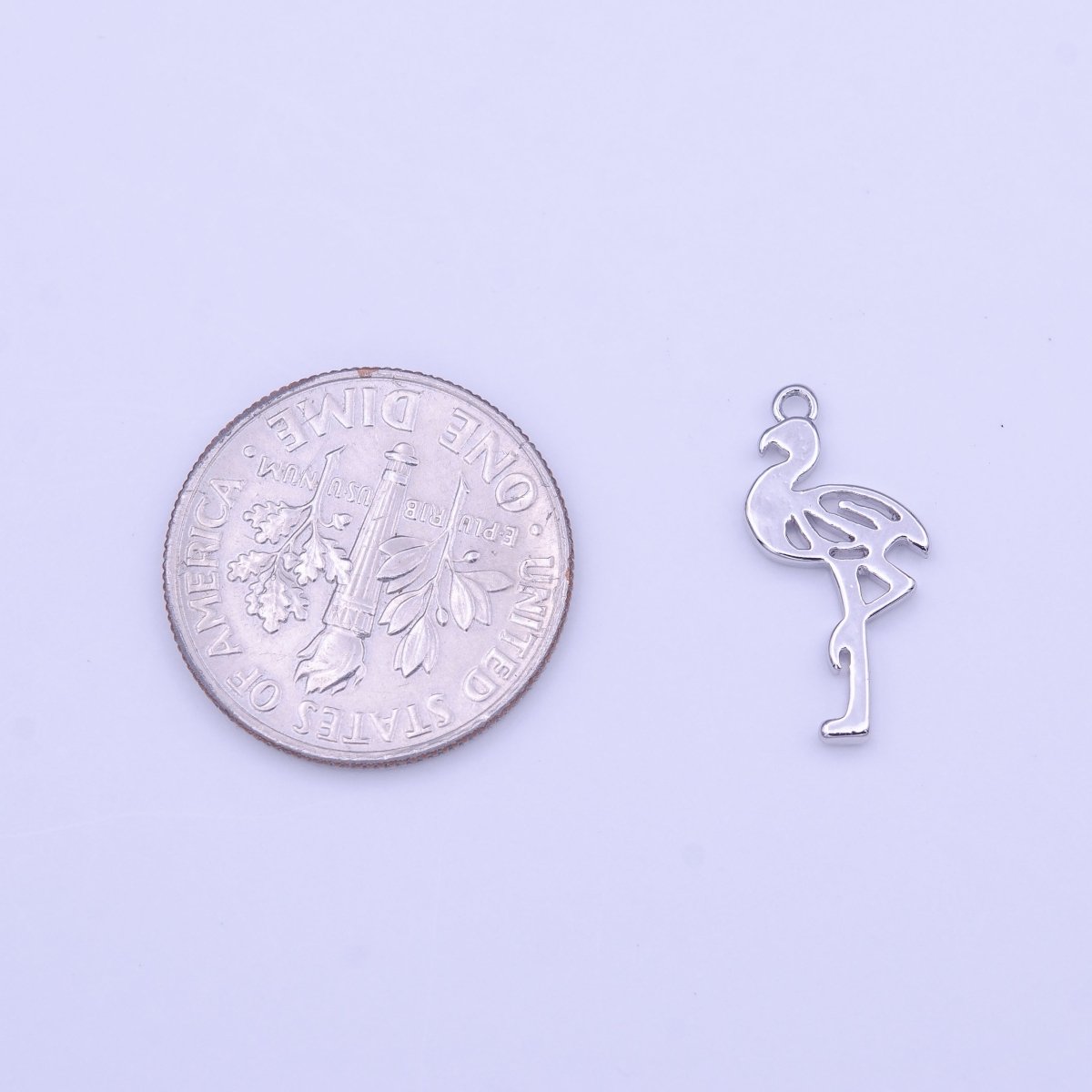 Minimalist Flamingo Bird Charm in Gold &amp; Silver | C-505 C-516