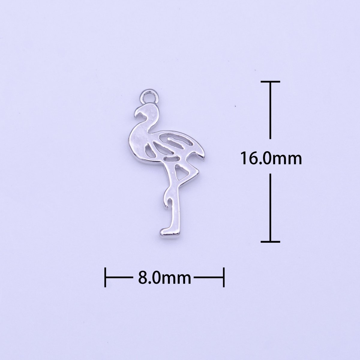 Minimalist Flamingo Bird Charm in Gold &amp; Silver | C-505 C-516