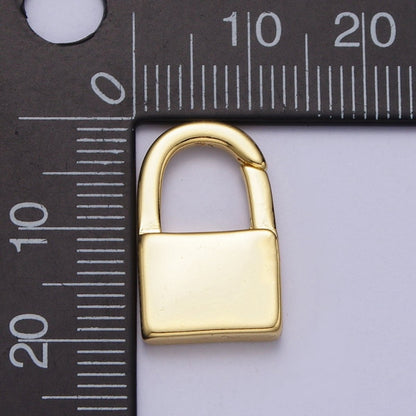 Minimalist Gold Padlock Push Spring Gate Closure Clasps Supply | Z-037
