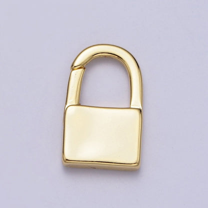 Minimalist Gold Padlock Push Spring Gate Closure Clasps Supply | Z-037
