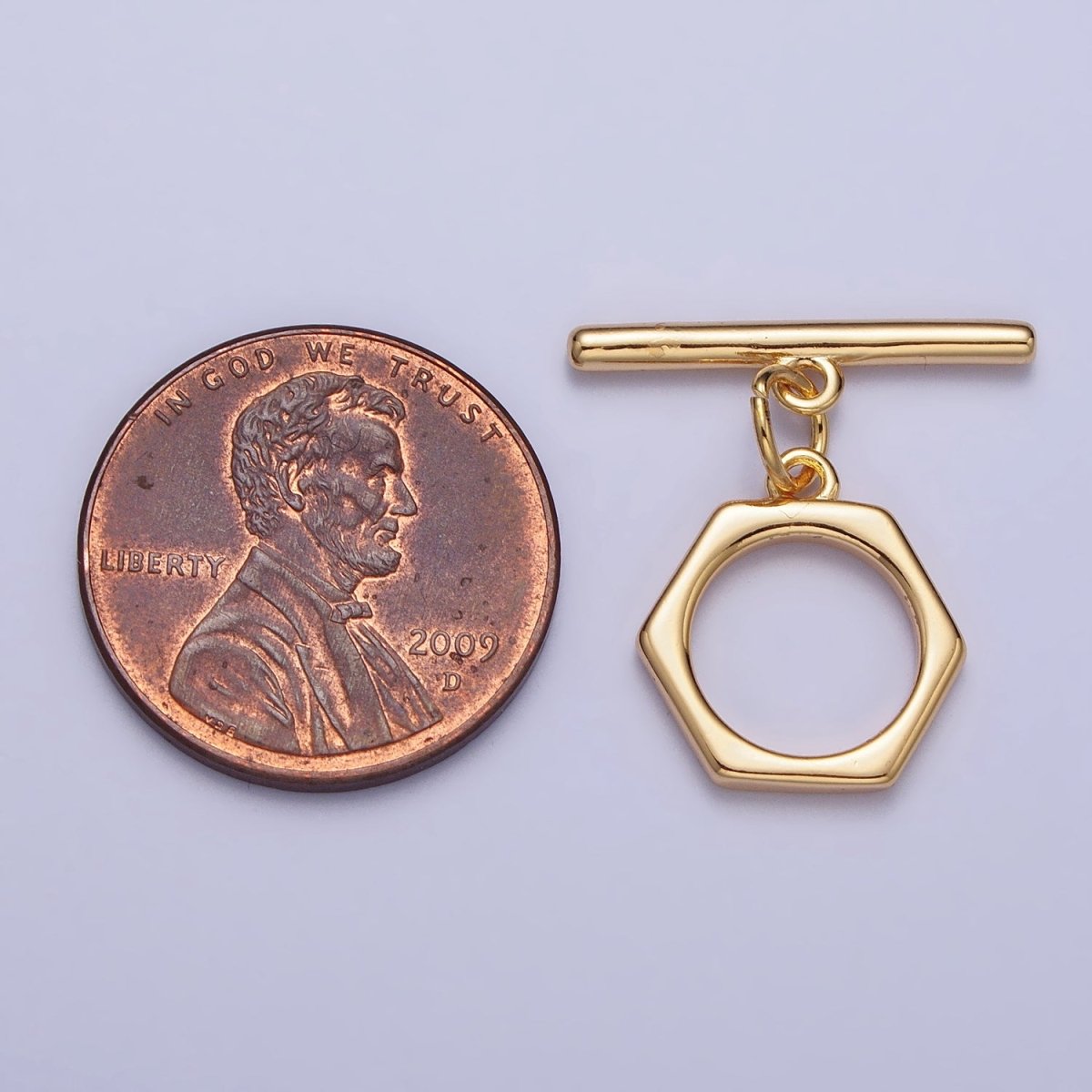 Minimalist Hexagonal Toggle Clasps Jewelry Closure Supply in Gold &amp; Silver | Z-103 Z-104