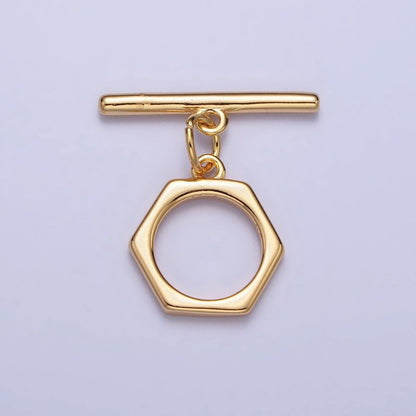 Minimalist Hexagonal Toggle Clasps Jewelry Closure Supply in Gold &amp; Silver | Z-103 Z-104