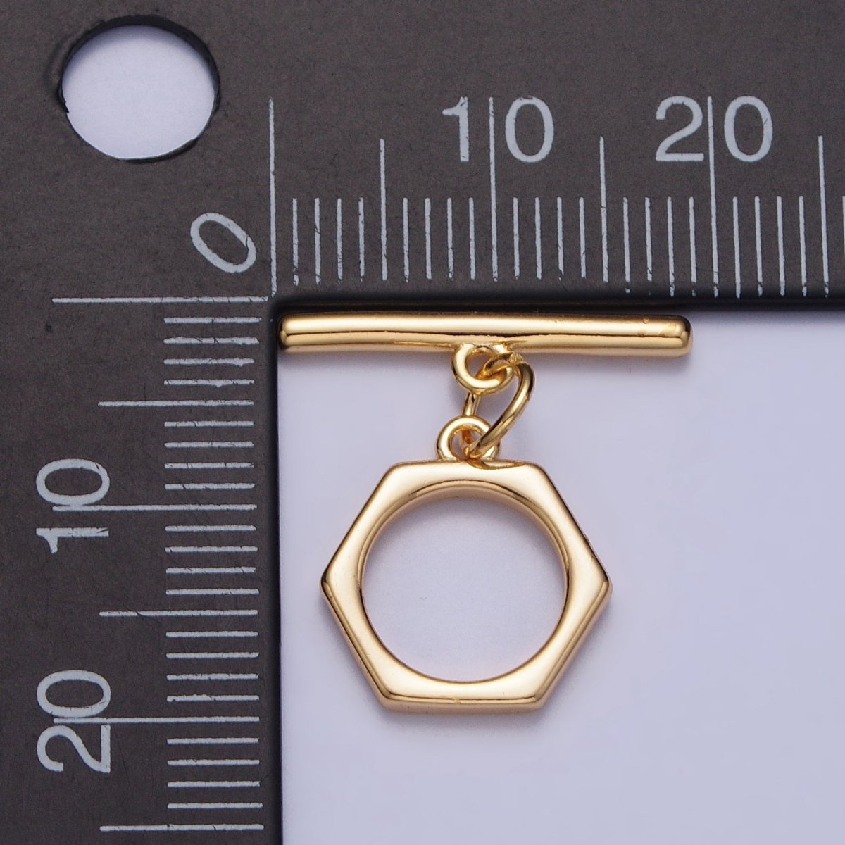 Minimalist Hexagonal Toggle Clasps Jewelry Closure Supply in Gold &amp; Silver | Z-103 Z-104