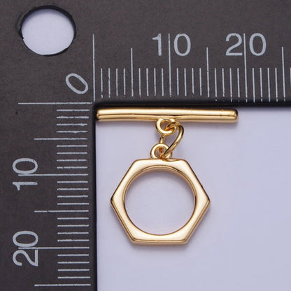 Minimalist Hexagonal Toggle Clasps Jewelry Closure Supply in Gold &amp; Silver | Z-103 Z-104