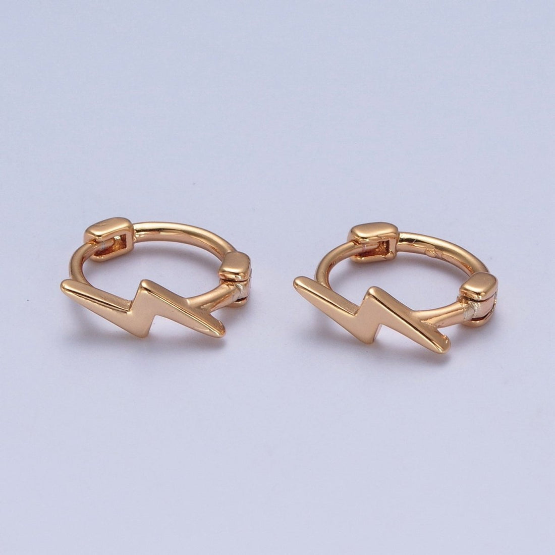 Minimalist Lightning Bolt Huggie Hoop Earrings P-410