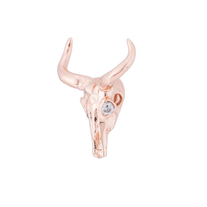 Minimalist Longhorn Bull Ox Head Texas Spacer Bead | B-060