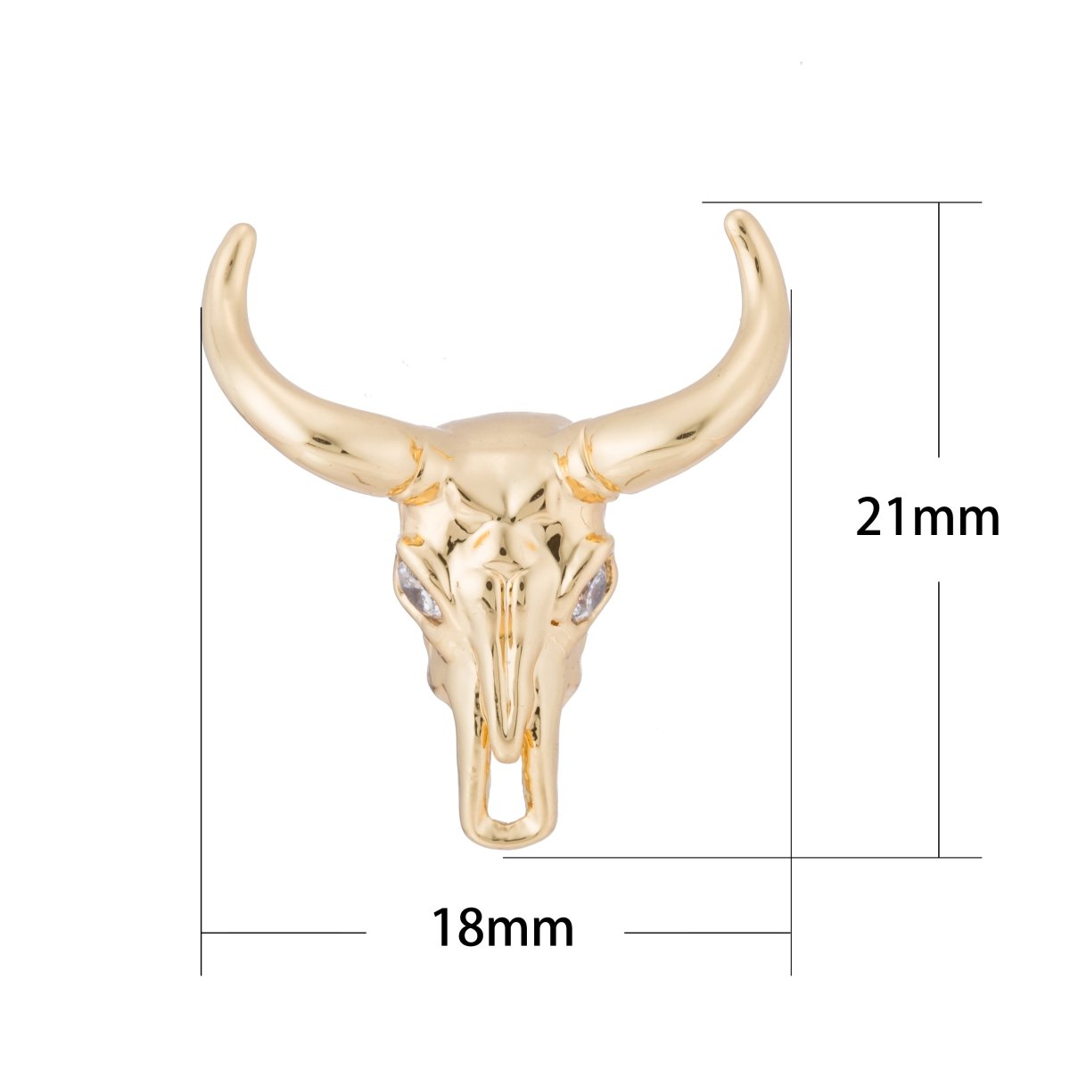 Minimalist Longhorn Bull Ox Head Texas Spacer Bead | B-060