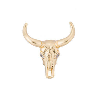 Minimalist Longhorn Bull Ox Head Texas Spacer Bead | B-060