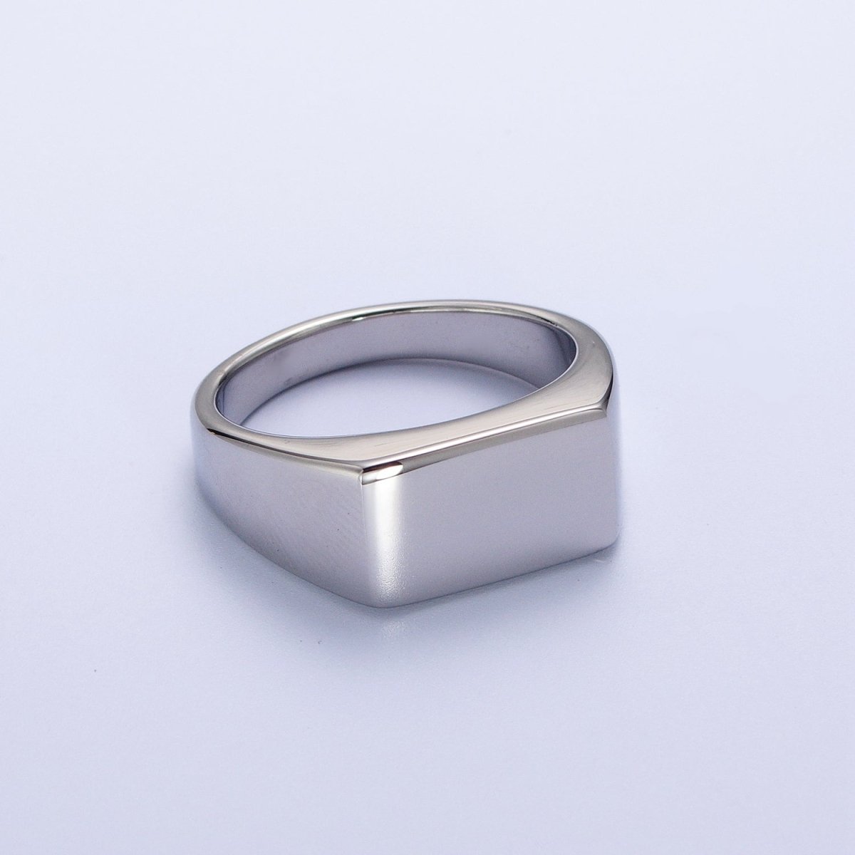 Minimalist Rectangular Signet Stainless Steel Ring in Gold &amp; Silver | O-2009~ O-2012