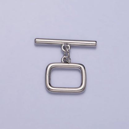 Minimalist Rectangular Toggle Clasps Jewelry Closure Supply in Gold &amp; Silver | Z-078 Z-079