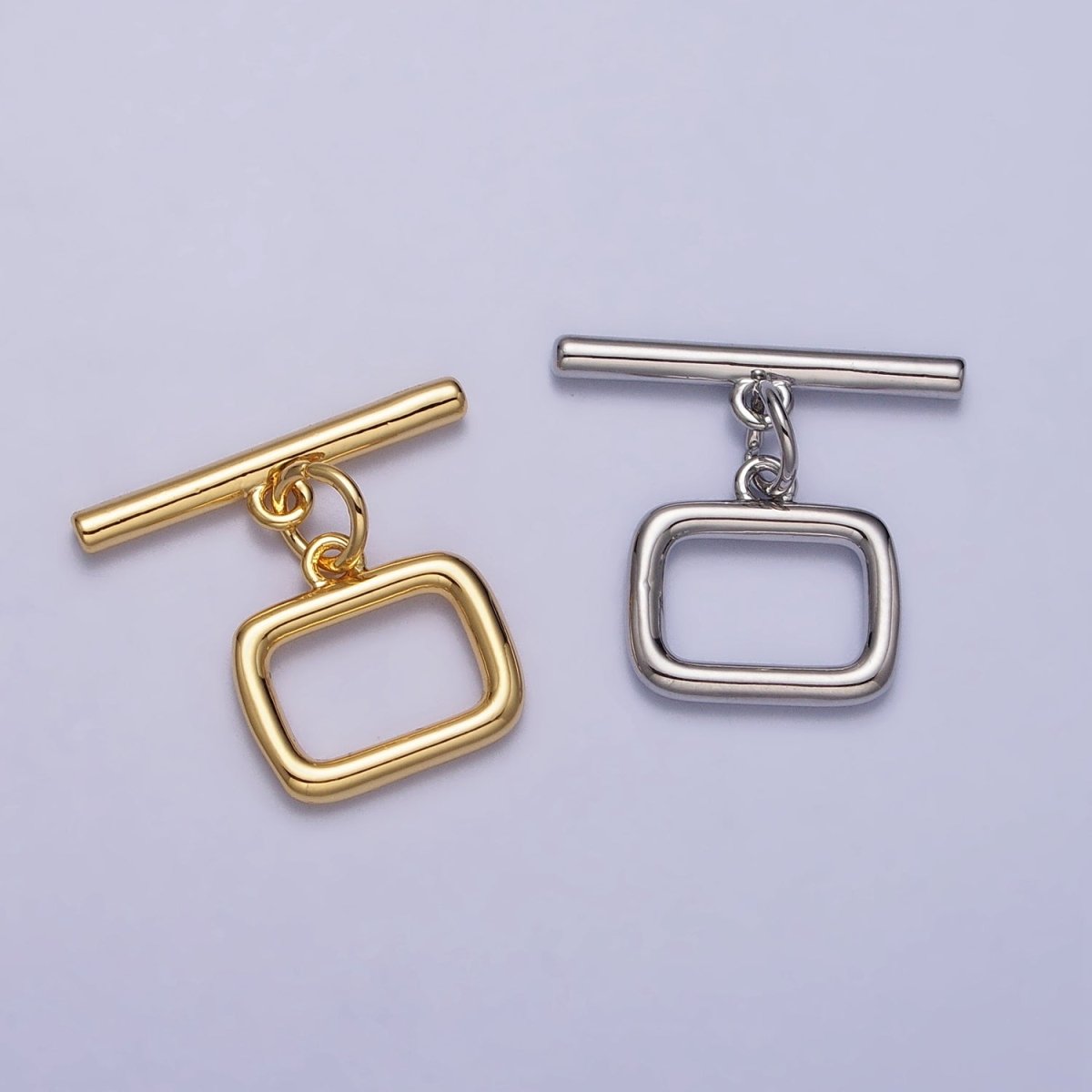 Minimalist Rectangular Toggle Clasps Jewelry Closure Supply in Gold &amp; Silver | Z-078 Z-079