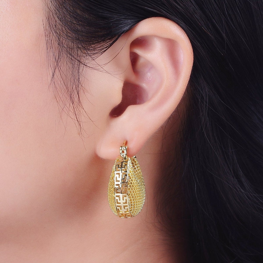 Minimalist Riveted Wire Rings Dome Latch Earrings in Gold &amp; Silver | AD-181 AD-182