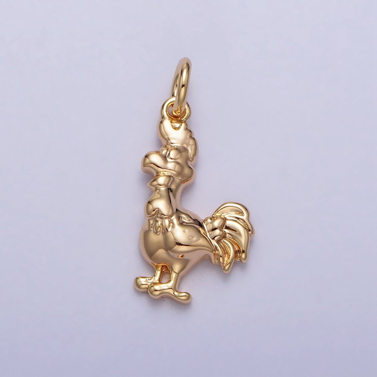 Minimalist Rooster Chicken Animal Charm in Gold &amp; Silver | AC235 AC236