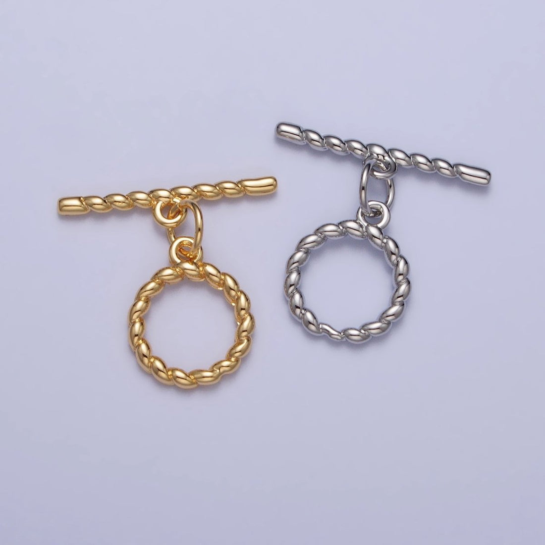 Minimalist Twisted Mini Croissant Toggle Clasps Jewelry Closure Supply in Gold &amp; Silver | Z-101 Z-102