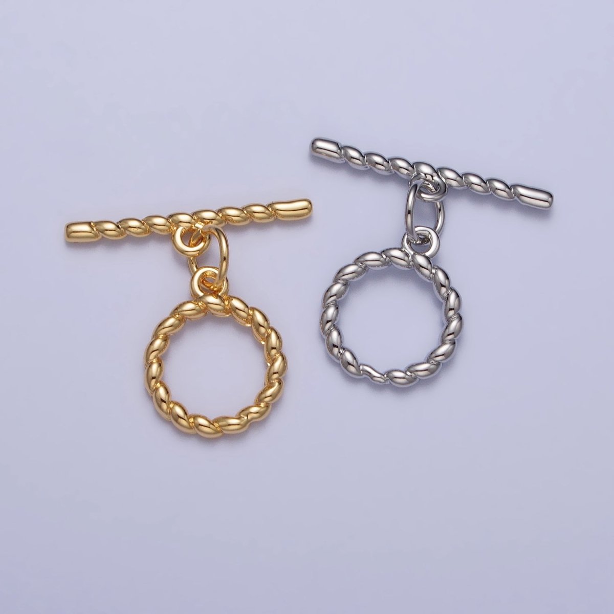 Minimalist Twisted Mini Croissant Toggle Clasps Jewelry Closure Supply in Gold &amp; Silver | Z-101 Z-102