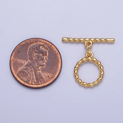 Minimalist Twisted Mini Croissant Toggle Clasps Jewelry Closure Supply in Gold &amp; Silver | Z-101 Z-102