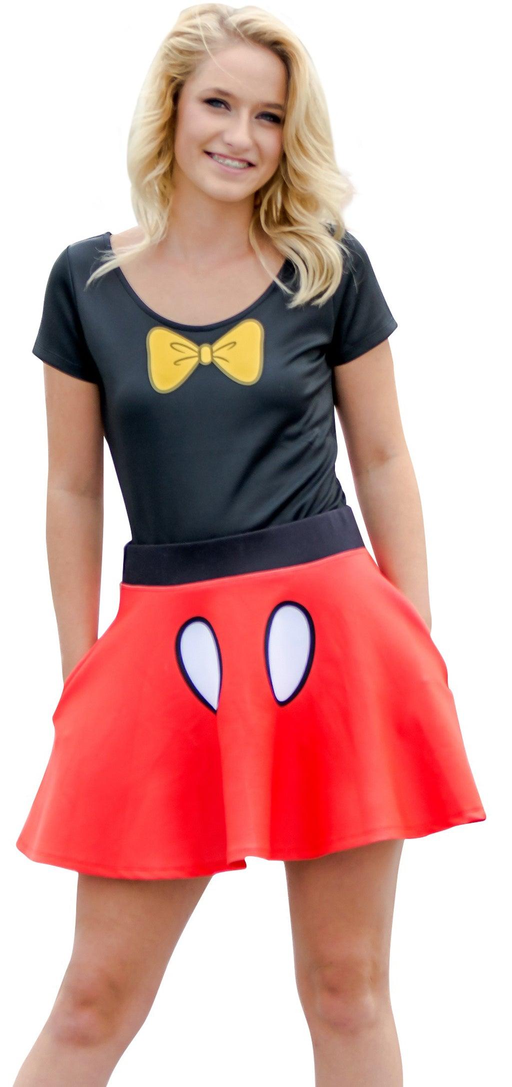 Minnie Mouse Bodysuit &amp; Skirt Halloween Cosplay Costume Set