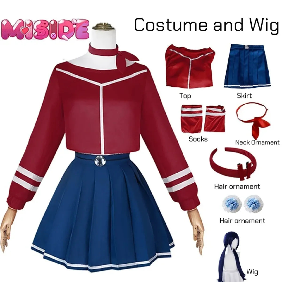 Mita Mira Cosplay School Uniform – MiSide Yandere JK Set for Girls &amp; Women