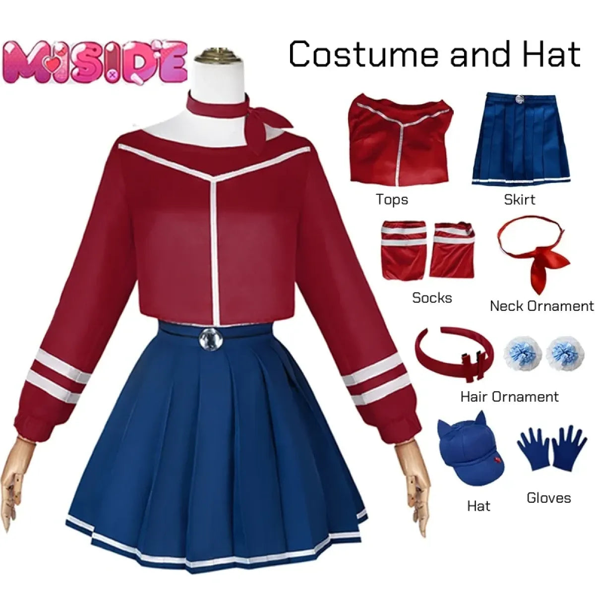 Mita Mira Cosplay School Uniform – MiSide Yandere JK Set for Girls &amp; Women