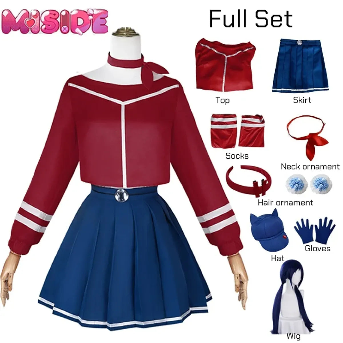 Mita Mira Cosplay School Uniform – MiSide Yandere JK Set for Girls &amp; Women