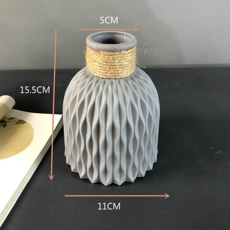Modern Artifical Floral Plastic Vase Imitation Ceramic Flower Pot For Home Decor Living Room Centerpieces And Events Ornamnet