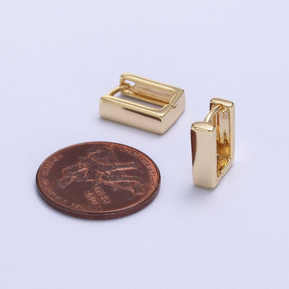 Modern Geometric Square Hoop Earrings in Gold, Silver Geometric Jewelry Rectangle Huggie Earring AB-305 AD-798