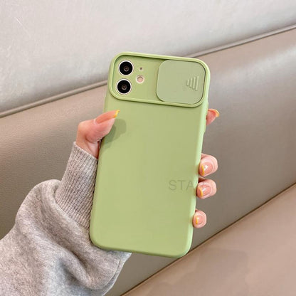 Modern Slide Camera Protector Phone Case On For Iphone 13 Pro 11 12 13pro Max Mini Iphone13 12pro Silicone Silicone Shockproof Phone Case Drop Protection  Back Cover For Smartphone